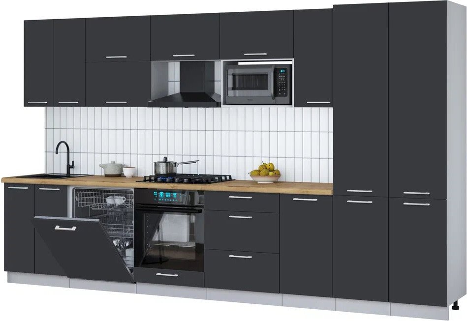 

Готовая кухня Интерлиния Мила Gloss 3.6-ПМ2 (пепел/пепел/дуб бунратти)