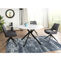 Кухонный стол Signal Aster ASTERBC100 (белый мрамор/черный матовый)