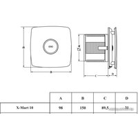 Осевой вентилятор CATA X-MART 10 Matic Inox