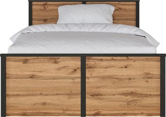 Кровать Black Red White Loft LOZ120х200 Д (дуб вотан/черный)