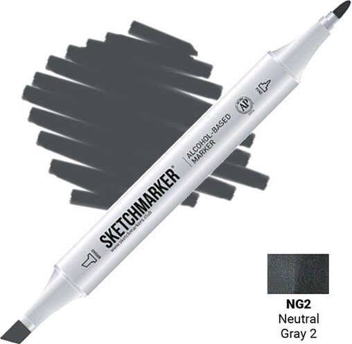 

Маркер художественный Sketchmarker Двусторонний NG2 SM-NG2 (серый нейтральный №2)