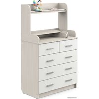 Детский комод Атон Мебель Сириус-2 с полкой 805 (бодега светлая/белый)