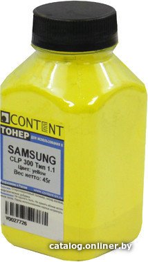 Тонер Content для Samsung CLP-300 Тип 1.1 (желтый) 45 г