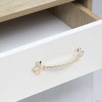  AKS скоба мет. MILK 128 золото+ белый,