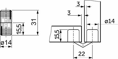 

Мебельная петля GTV цилиндрическая - 14мм