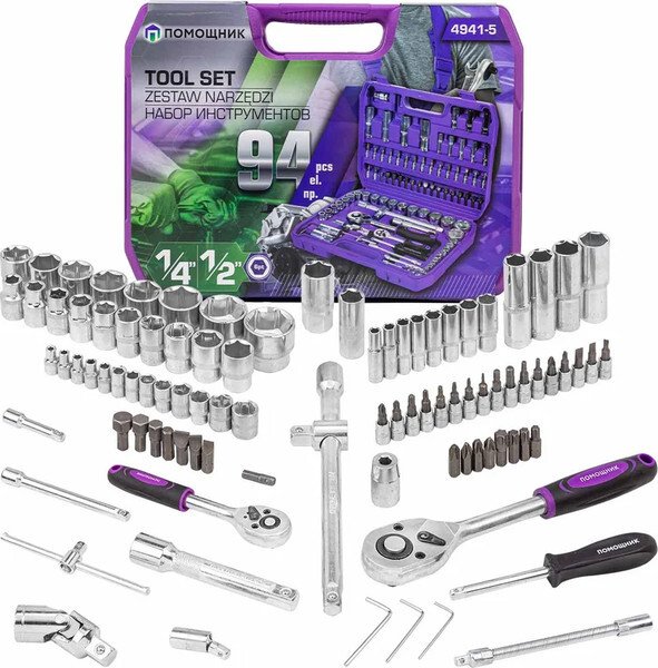 

Универсальный набор инструментов Помощник 4941-5 (94 предмета)