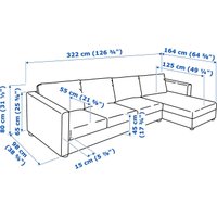 Угловой диван Ikea Vimle с козеткой/Grann/Bomstad черный s09306708