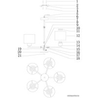 Люстра средней высоты Moderli Vesta V1174-5P