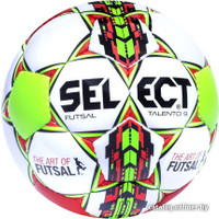 Футзальный мяч Select Futsal Talento 9 (3 размер, белый/красный/салатовый)