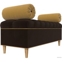 Банкетка Лига диванов Глория 113677 (микровельвет коричневый/желтый/желтый)