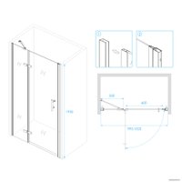 Душевая дверь RGW PA-07B 41080710-84L 100 (черный/прозрачное стекло)