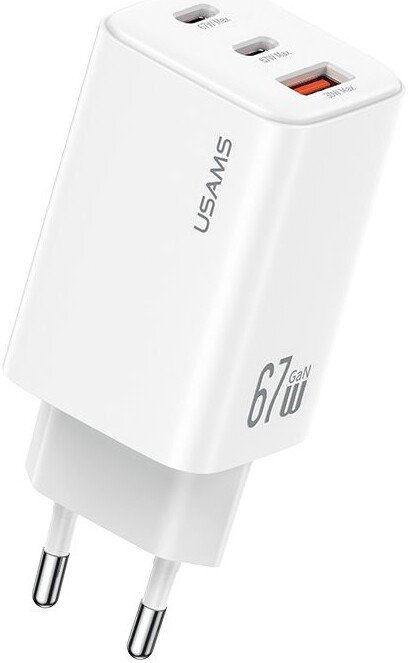 Сетевое зарядное Usams CC265 67W GaN (белый)