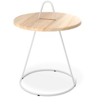 Журнальный столик Sheffilton SHT-CT36 (белый муар/дуб сонома)