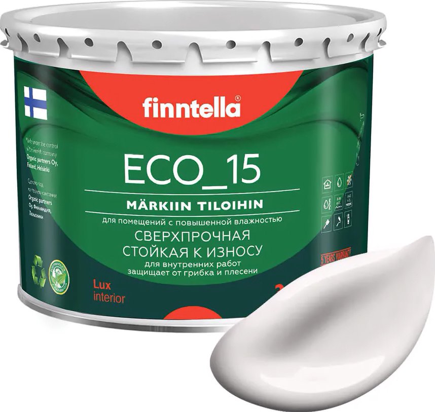

Краска Finntella Eco 15 Maito F-10-1-3-FL112 2.7 л (молочно-белый)