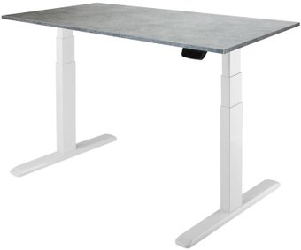 Стол для работы стоя ErgoSmart Unique Ergo Desk 1380x800x18мм (бетон Чикаго светло-серый/белый)