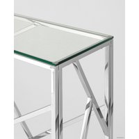 Консольный стол Stool Group Арт Деко 115x30 ECST-015 (прозрачное стекло/сталь серебристый)