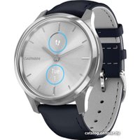 Гибридные умные часы Garmin Vivomove Luxe (серебристый/темно-синий)