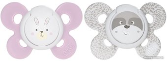 Набор пустышек Chicco PhysioForma Comfort Зайчик Енот 00074931110000.1 (2 шт)