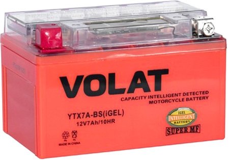 

Мотоциклетный аккумулятор VOLAT YTX7A-BS(iGEL) (7 А·ч)