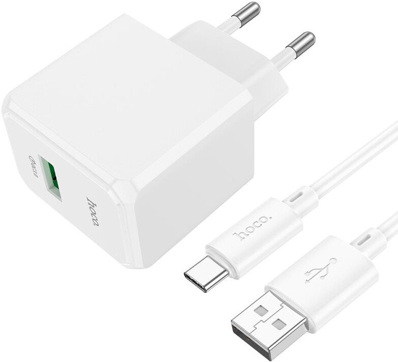 Сетевое зарядное Hoco CS12A USB Type-C (белый)