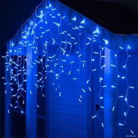 Гирлянда бахрома Luazon 3x0.9 м 232 LED 5204451 (белый каучук провод, синий)