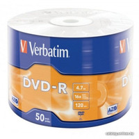 DVD-R диск Verbatim 4.7Gb 16x 43788 (50 шт.)