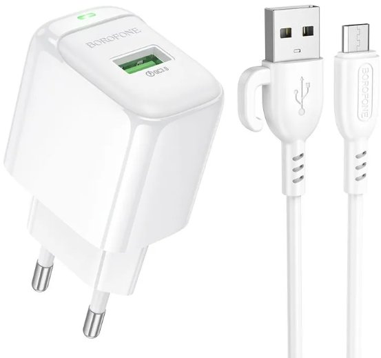 

Сетевое зарядное Borofone BAS42A microUSB (белый)