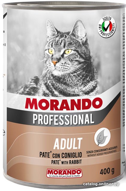 Консервированный корм для кошек Morando Professional паштет Rabbit 400 г