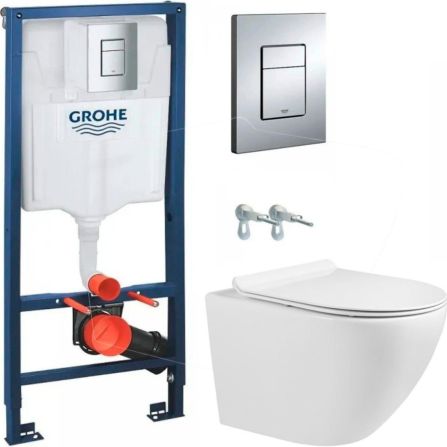 

Унитаз подвесной Grado GD-W203T + GROHE Rapid SL 38772001 (с кнопкой смыва)