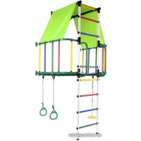 Детский спортивный комплекс Формула здоровья Индиго-L Плюс (зеленый/белый/радуга)