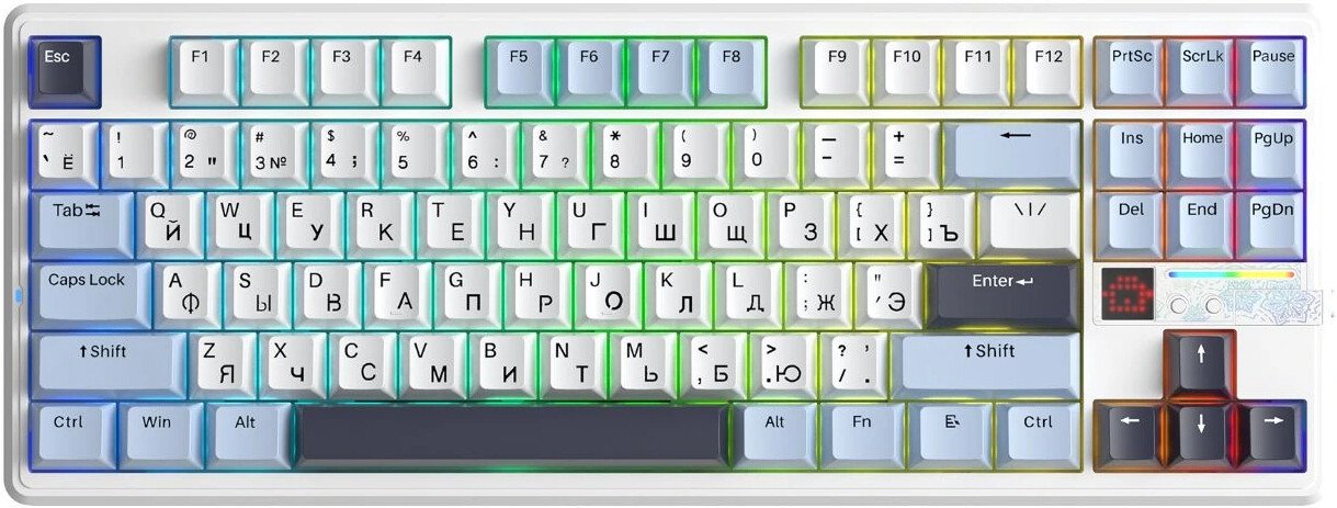 Клавиатура AULA F87Pro V2 (белый/голубой/черный, Leobog Star Vector)