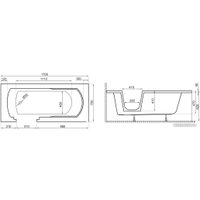 Ванна Polimat Vovo 170x75 00894 (белый)