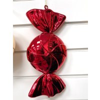 Елочная игрушка GreenTerra Конфета Карамель 30см 202517 (красный)
