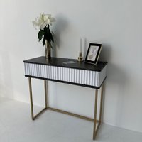 Туалетный столик без зеркала Shtabe Royal 5011 эко (мрамор неро/золото)