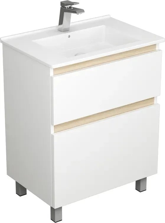 Uncoria Тумба с умывальником Ариль 65 + Kirovit Оскар 65 (белый)