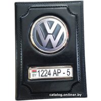 Обложка на документы Zolstar глянец, черная с черной ниткой (индивидуальное нанесение)