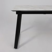 Кухонный стол Lepremo AV 1208 HPL+МДФ раздвижной 1200-1600x800 (виктори натуральный/черный)