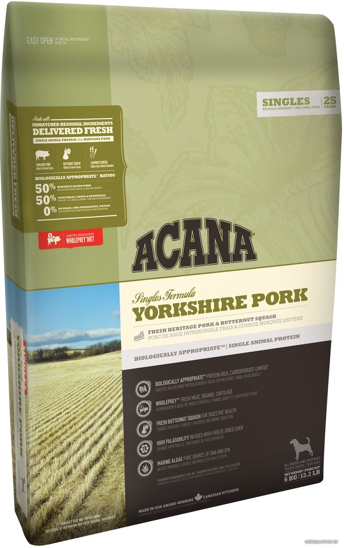 Сухой корм для собак Acana Yorkshire Pork 2 кг