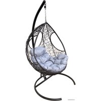 Подвесное кресло M-Group Долька 11150409 (черный ротанг/серая подушка)