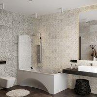 Стеклянная шторка для ванны Roxen Brimen 52010-80 80х140 в Бресте