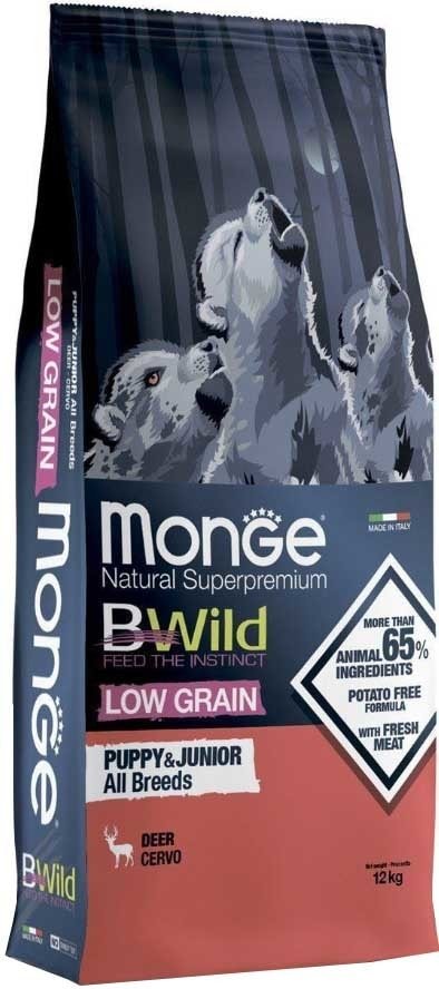 

Сухой корм для собак Monge BWild All Breeds Puppy & Junior Wild Deer 12 кг