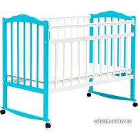 Классическая детская кроватка Bambini М.01.10.09 (белый/голубой)