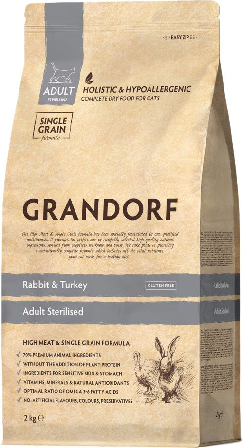 

Сухой корм для кошек Grandorf Rabbit&Turkey Adult Sterilised (для стерилизованных с кроликом и индейкой) 2 кг