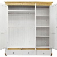 Шкаф распашной ММЦ Хельсинки 3GTM (белый воск/антик)