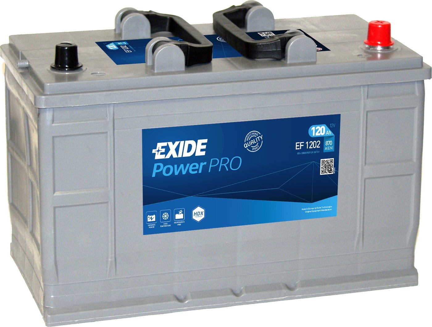 

Автомобильный аккумулятор Exide Power PRO EF1202 (120 А/ч)