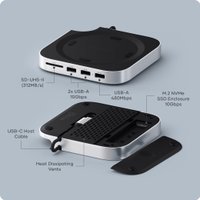 Док-станция Satechi Mac Mini M4 Stand & Hub with SSD Enclosure ST-GNMMES