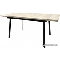 Кухонный стол Гальваник ПГ-47 140-170x90 (дуб галифакс белый/эмаль черный муар)