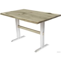 Кухонный стол Buro7 Двутавр 110 (с обзолом и сучками, дуб беленый/белый)