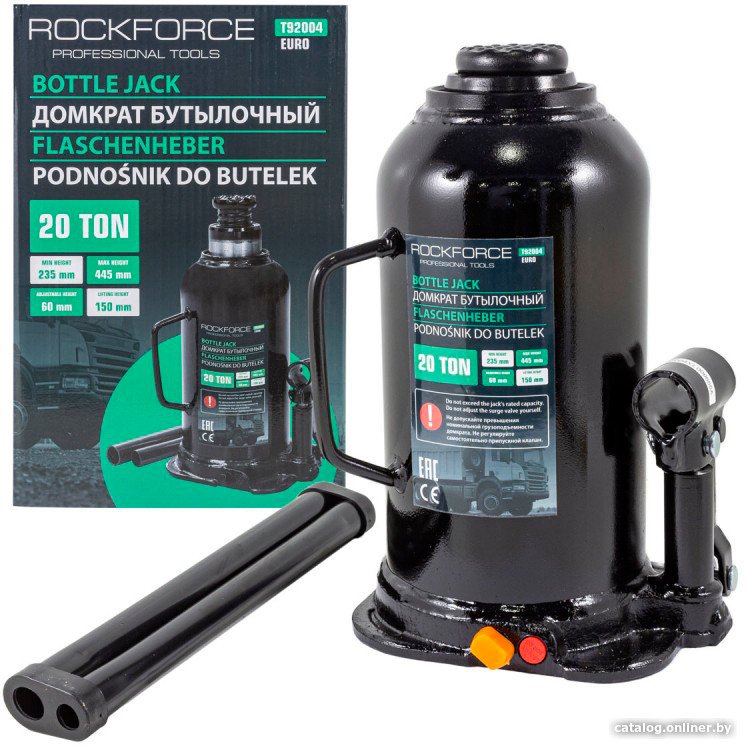 Бутылочный домкрат RockForce RF-T92004(Euro) 20т