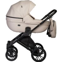 Универсальная коляска Indigo Mio ECO (2 в 1, 02/светло-бежевая кожа)